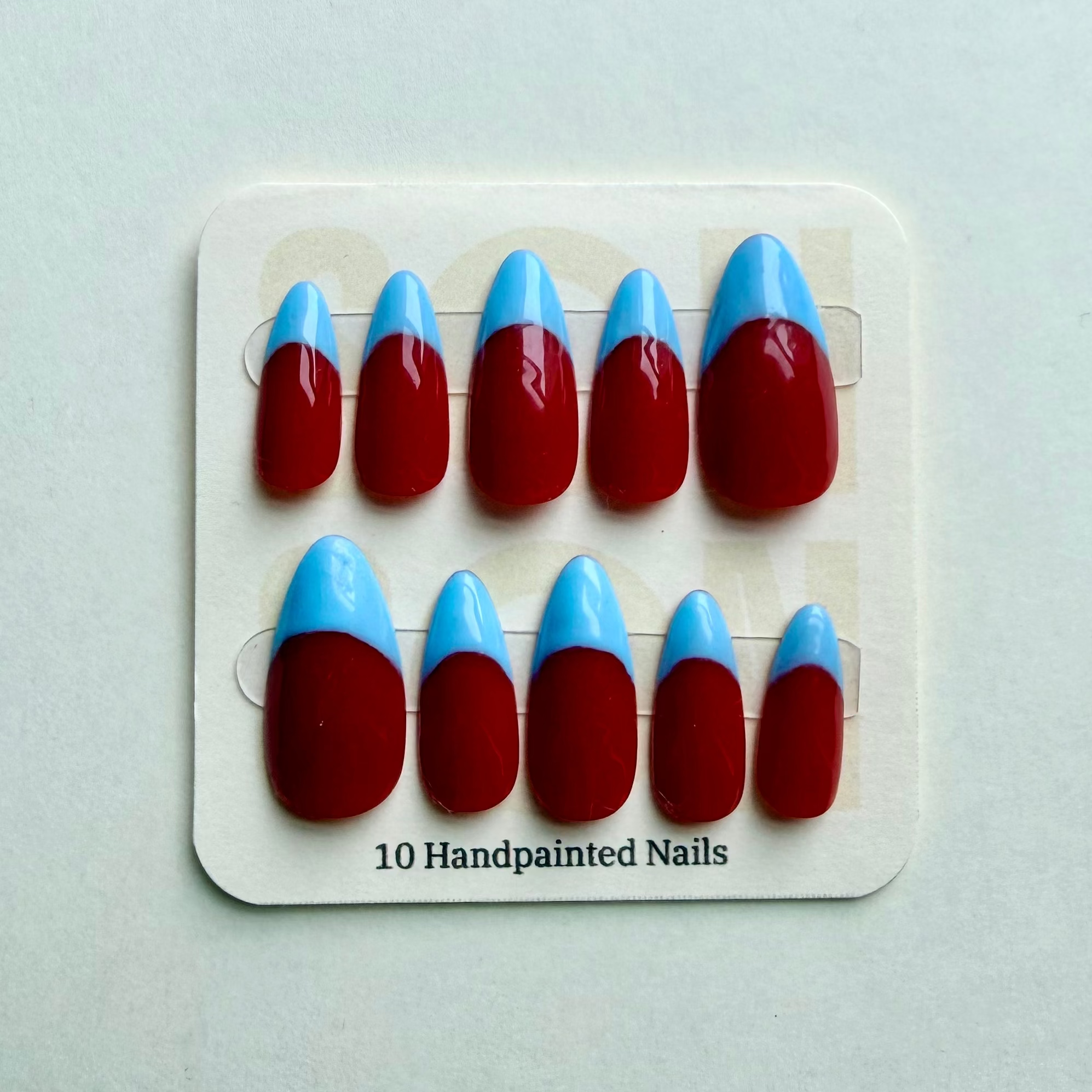 Aqua + Red Frenched
